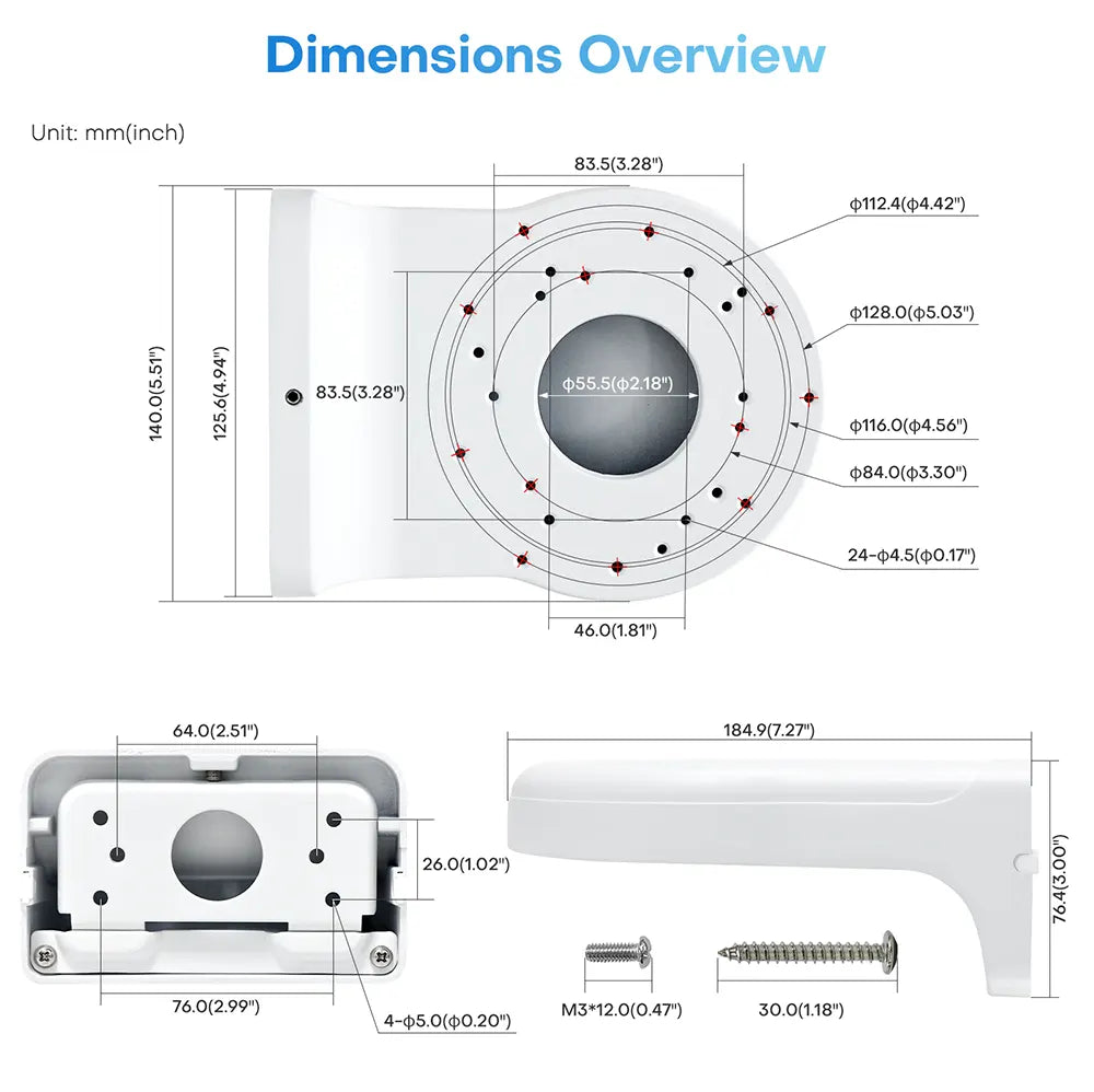 Security Camera Mounting Bracket with Weather Proof | B-S102 - HITOSINO