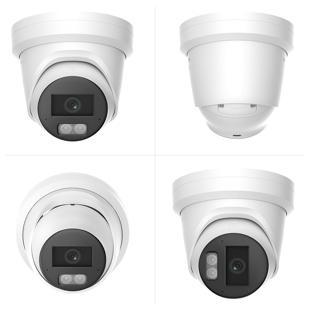 Hikvision ColorVu 8MP Acusense turret PoE camera with smart hybrid light and modern design, model DS-2CD2387G3-LI2UY.