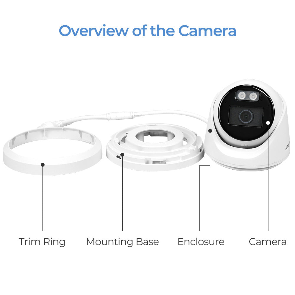 Hikvision ColorVu 8MP Acusense turret PoE camera with smart hybrid light and night vision, model DS-2CD2387G3-LI2UY.