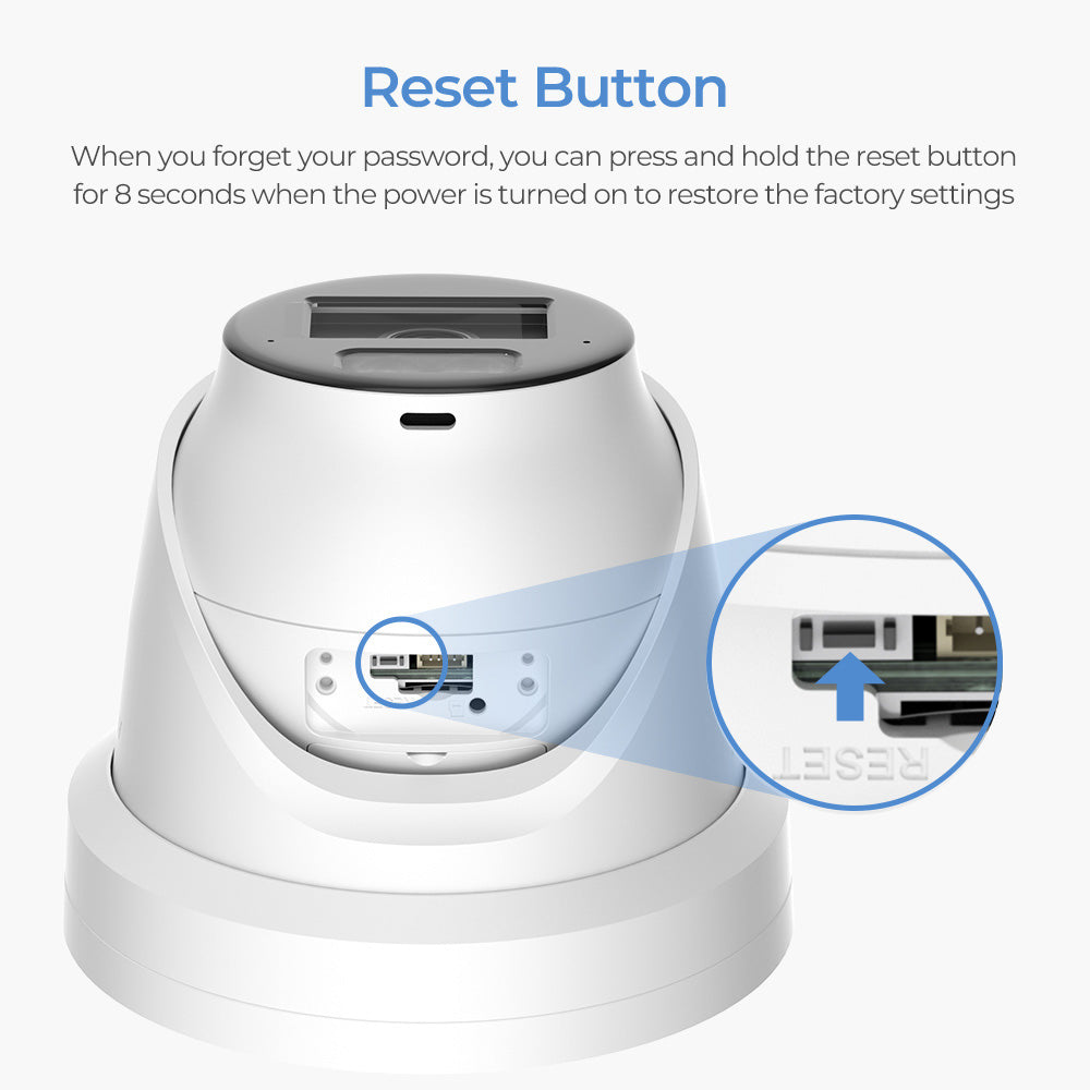 Hikvision ColorVu 8MP Acusense turret PoE security camera with smart hybrid light for clear night vision, model DS-2CD2387G3-LI2UY
