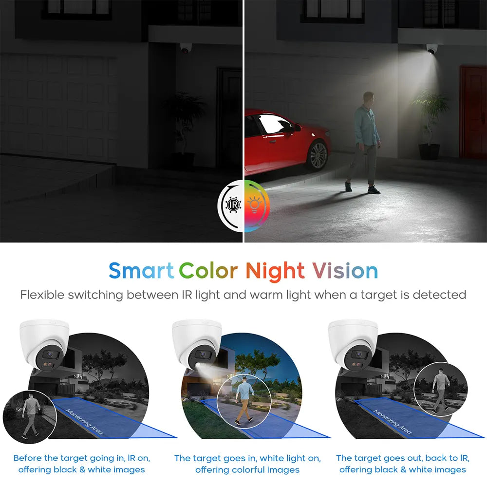 6 High Resolution 8MP Camera 8 channel NVR 4K Security Camera System | EK-N682T86A - HITOSINO