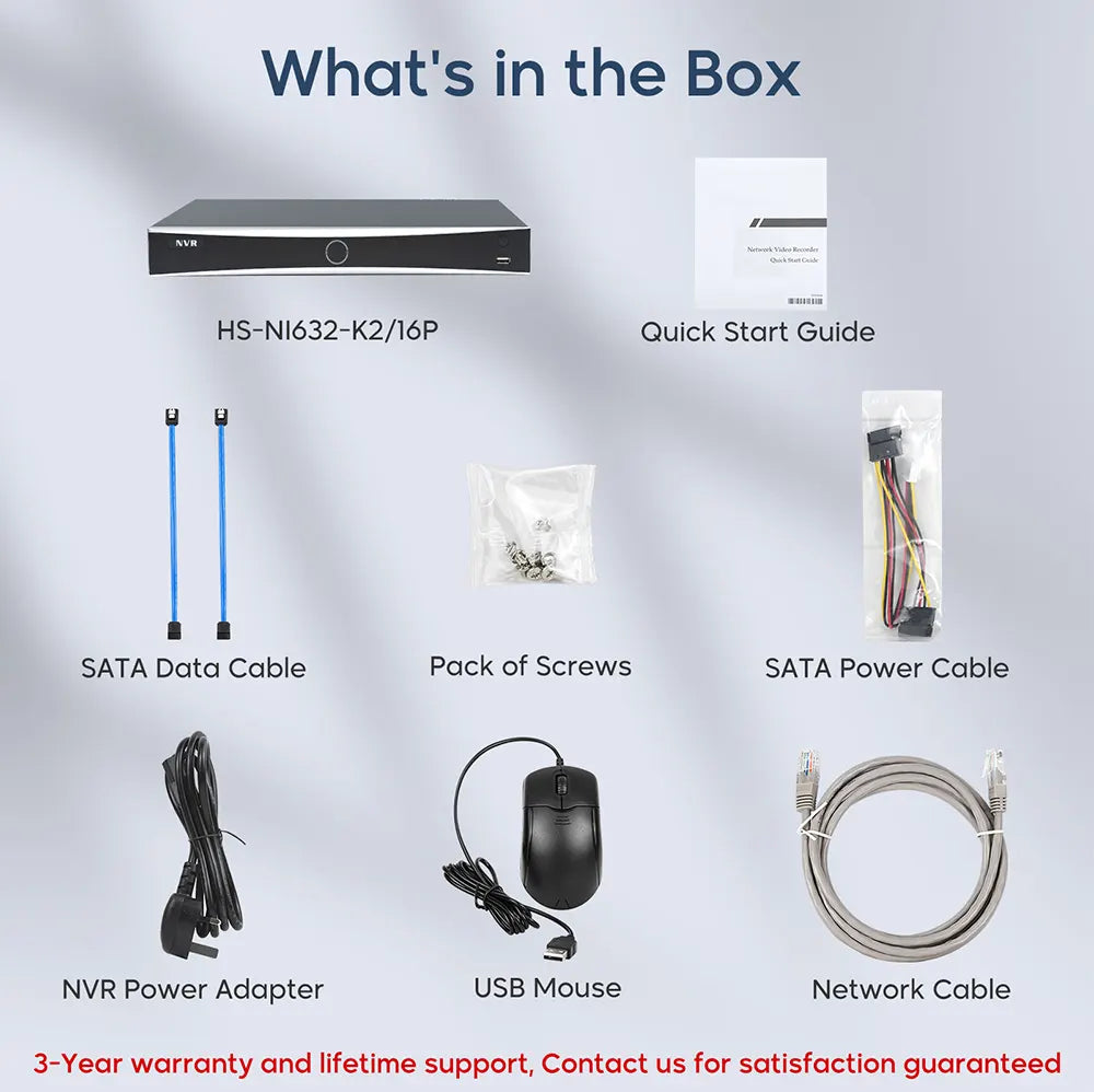 32 Channel PoE NVR with Plug and Play & Facial recognition (No HDD) | NVR-NI632-K2/16P - HITOSINO