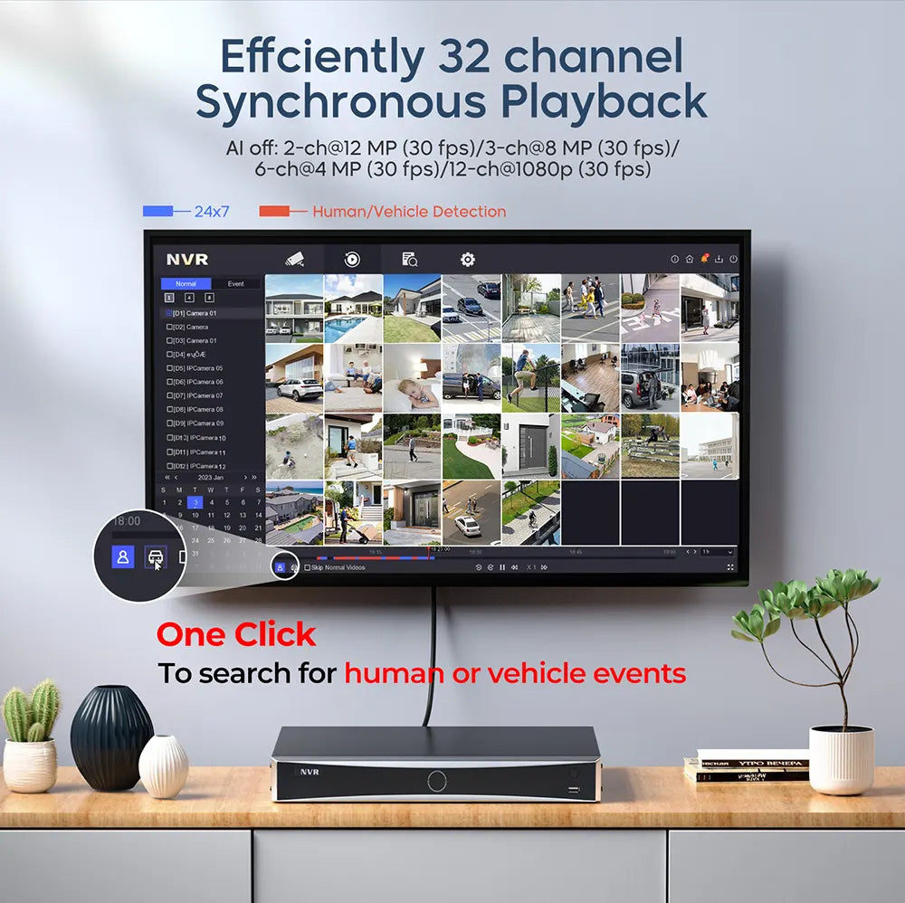 32 Channel PoE NVR with Plug and Play & Facial recognition (No HDD) | NVR-NI632-K2/16P - HITOSINO
