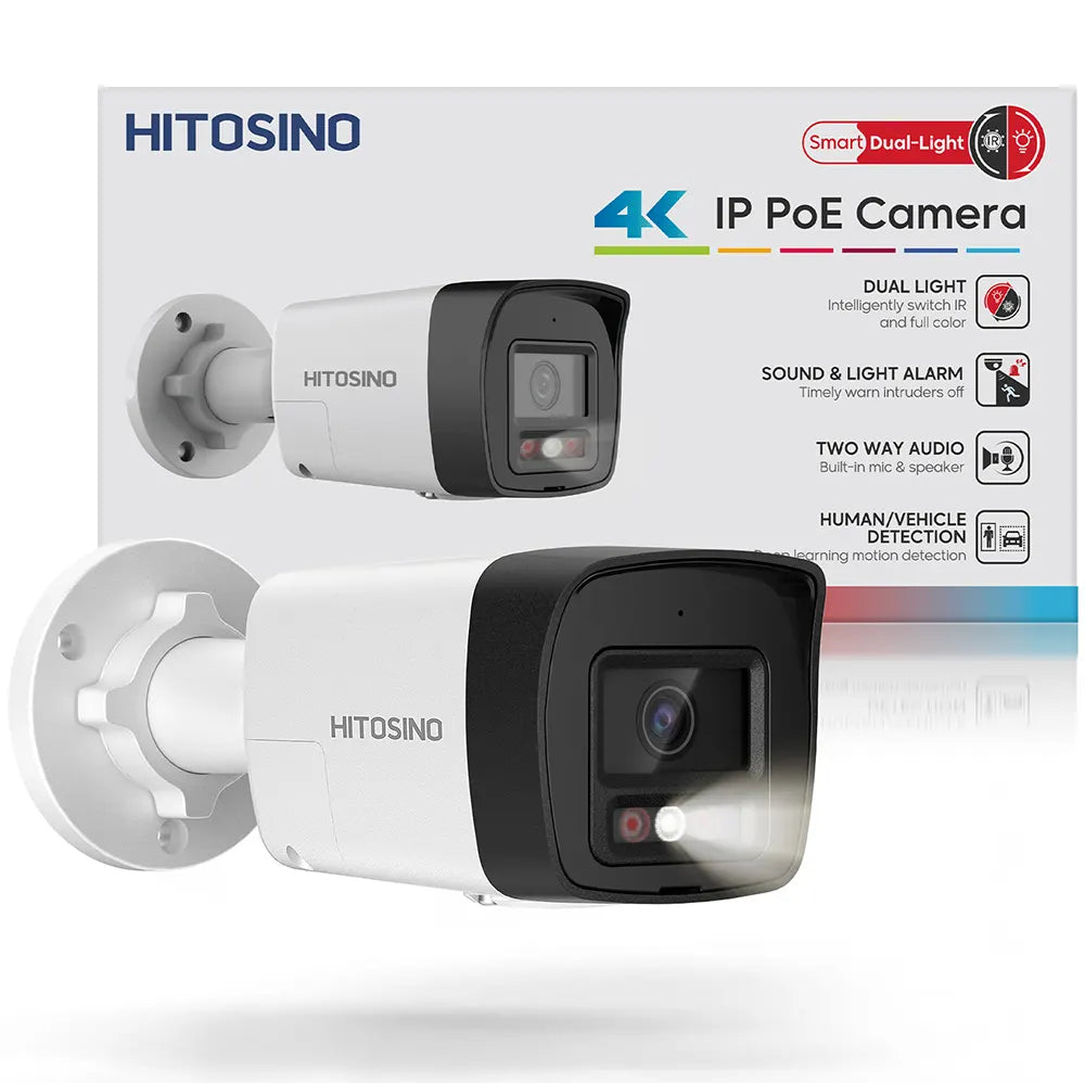 4K Active Deterrence Wired Security Bullet Camera Outdoor | HS-CUB68G2-LIA/SL - HITOSINO