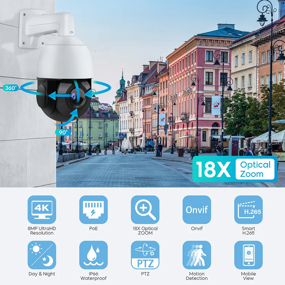 8MP Long Range Zoom PTZ Surveillance Camera with Auto Tracking | PTZ-4818X-IZ - HITOSINO