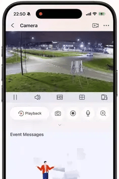 remote playback feature allowing review of past footage from hik connect cameras