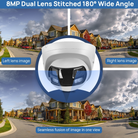 HITOSINO outdoor night vision turret camera with 8MP dual lens and wide-angle view, suitable for surveillance.
