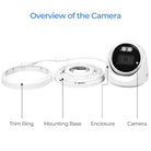 Hikvision ColorVu 8MP Acusense turret PoE camera with smart hybrid light and night vision, model DS-2CD2387G3-LI2UY.