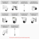 Hikvision ColorVu 8MP Acusense turret PoE camera with mounting bracket, featuring smart hybrid light and durable design.
