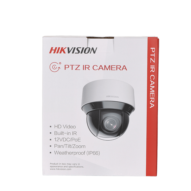 Hikvision DS-2DE4A425IWG-E 4MP DarkFighter PTZ IP camera with 25x optical zoom and Acusense technology, mounted on a wall.