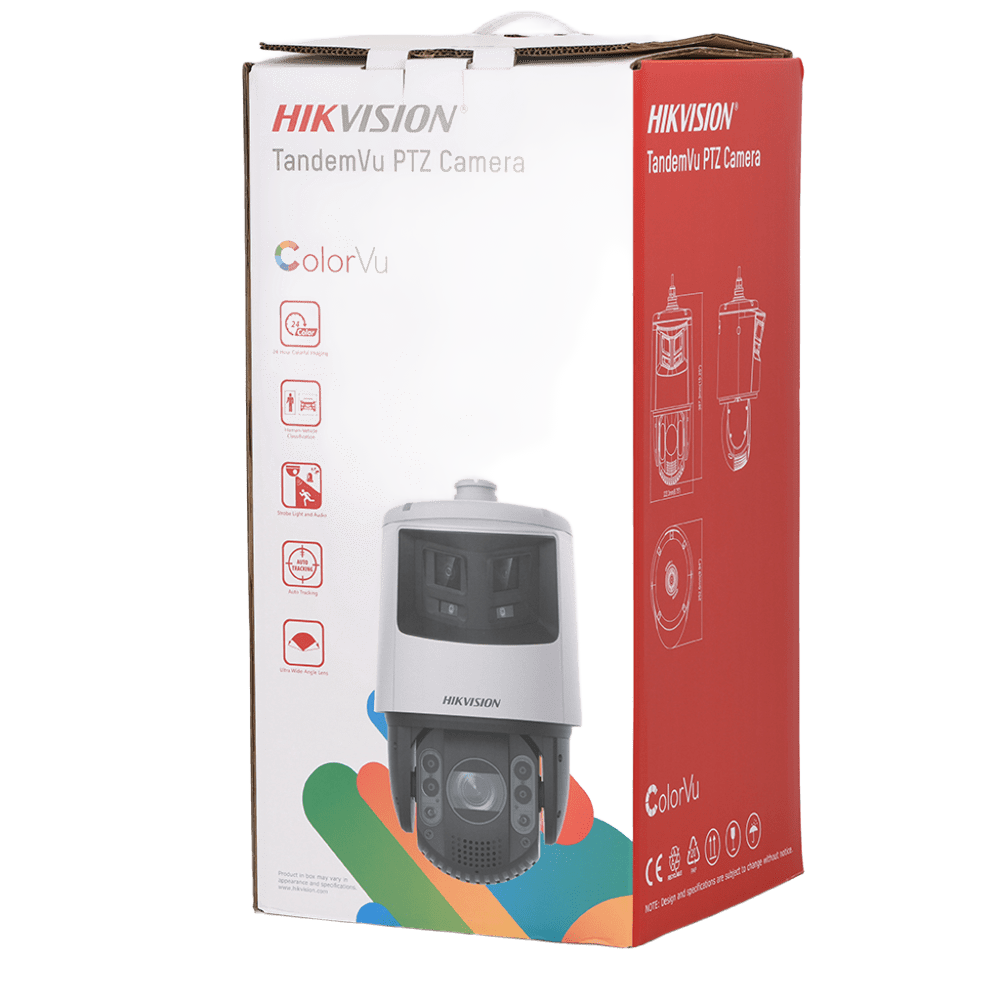 Hikvision DS-2SE4C425MWG-E/26 6+4MP ColorVu PTZ camera with 25X zoom and panoramic view, outdoor security surveillance camera