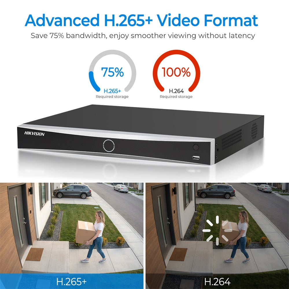 HITOSINO 16-channel NVR PoE 4K AcuSense AI with multiple network ports and sleek black design for surveillance recording