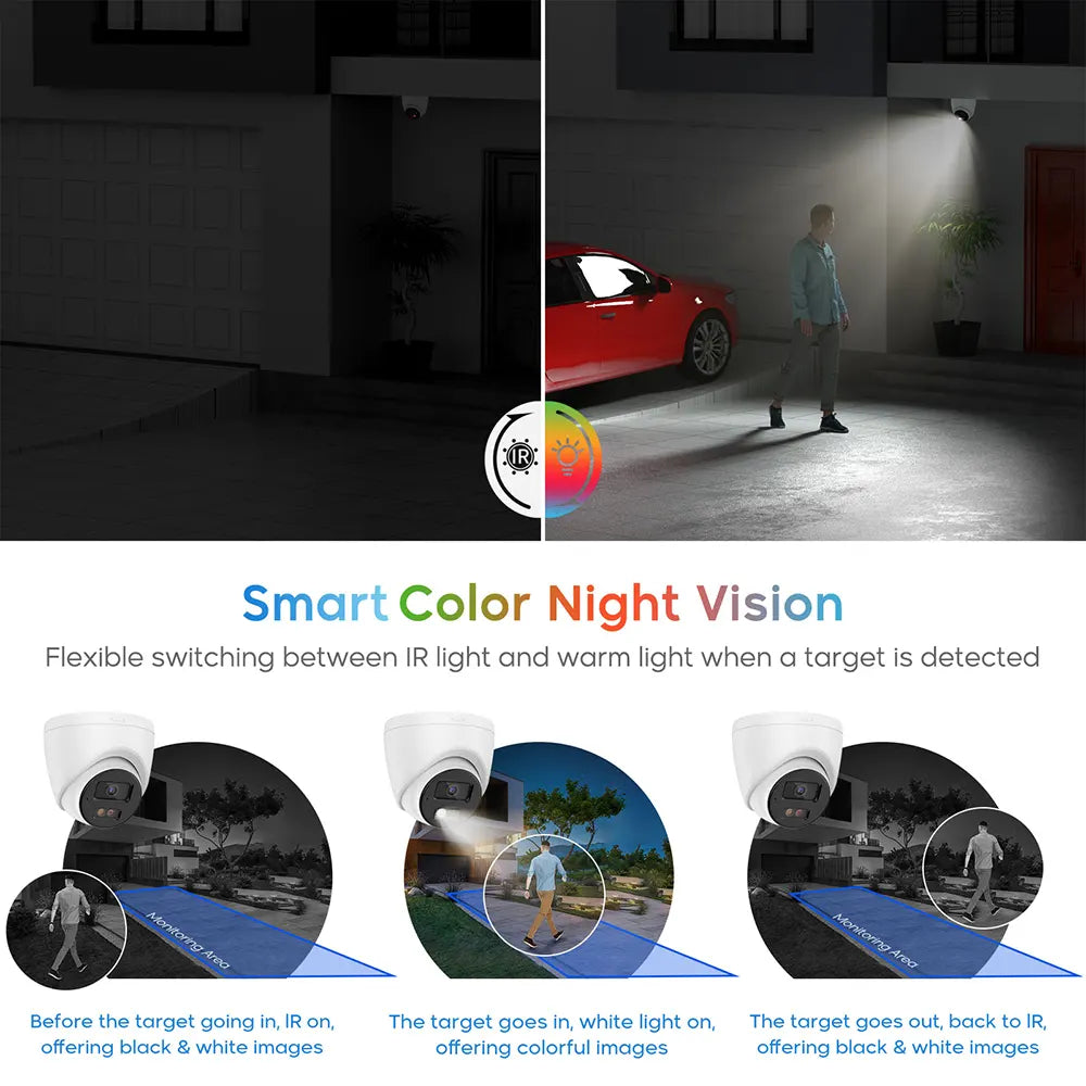 6 High Resolution 8MP Camera 8 channel NVR 4K Security Camera System | EK-N682T86A - HITOSINO
