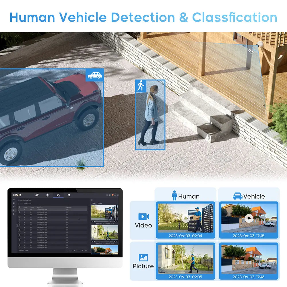 6 High Resolution 8MP Camera 8 channel NVR 4K Security Camera System | EK-N682T86A - HITOSINO