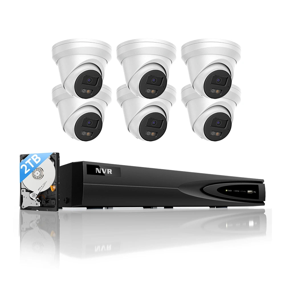 6 High Resolution 8MP Camera 8 channel NVR 4K Security Camera System | EK-N682T86A - HITOSINO