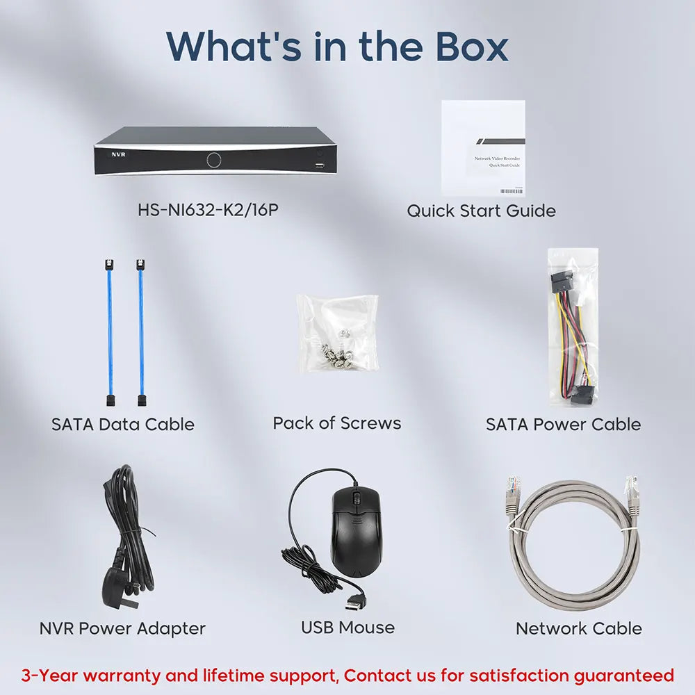 32 Channel PoE NVR with Plug and Play & Facial recognition (No HDD) | NVR-NI632-K2/16P - HITOSINO