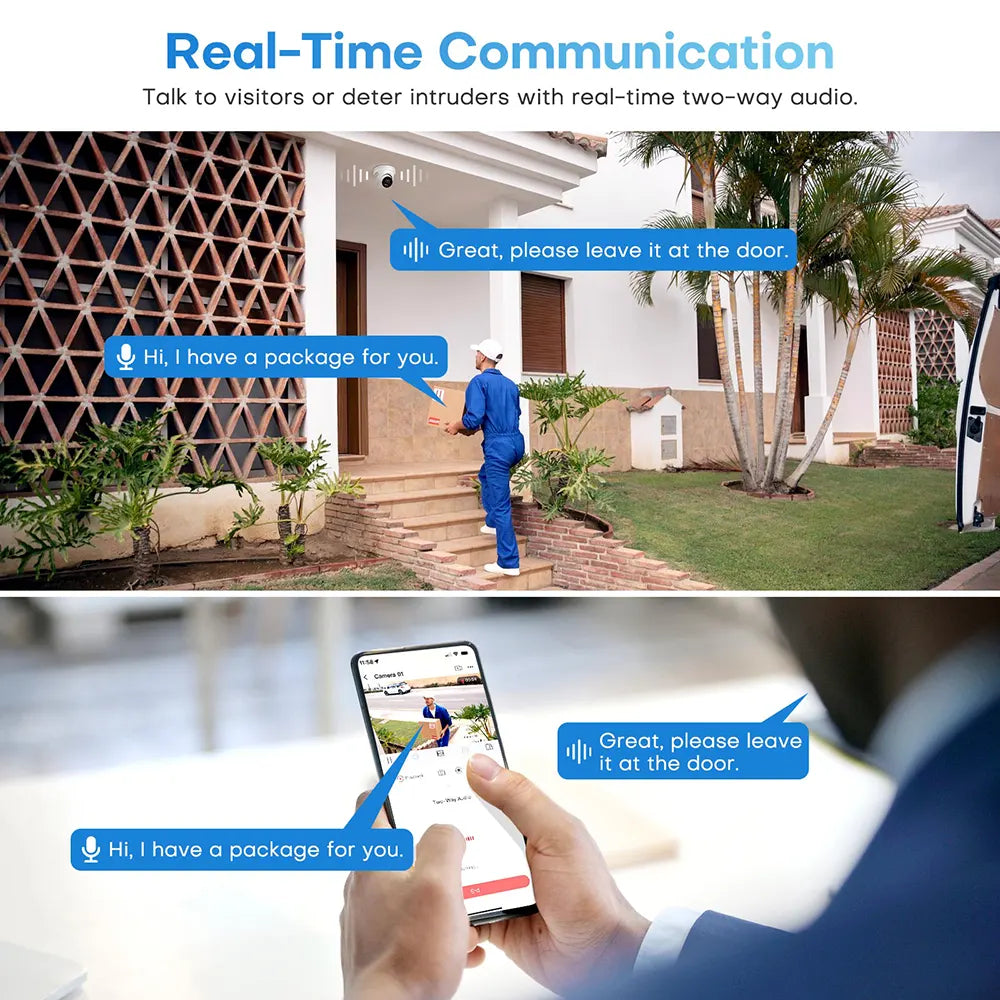 5MP Security Camera Wired with 2 Way Audio | HS-CUT05G2-LIA/SL - HITOSINO