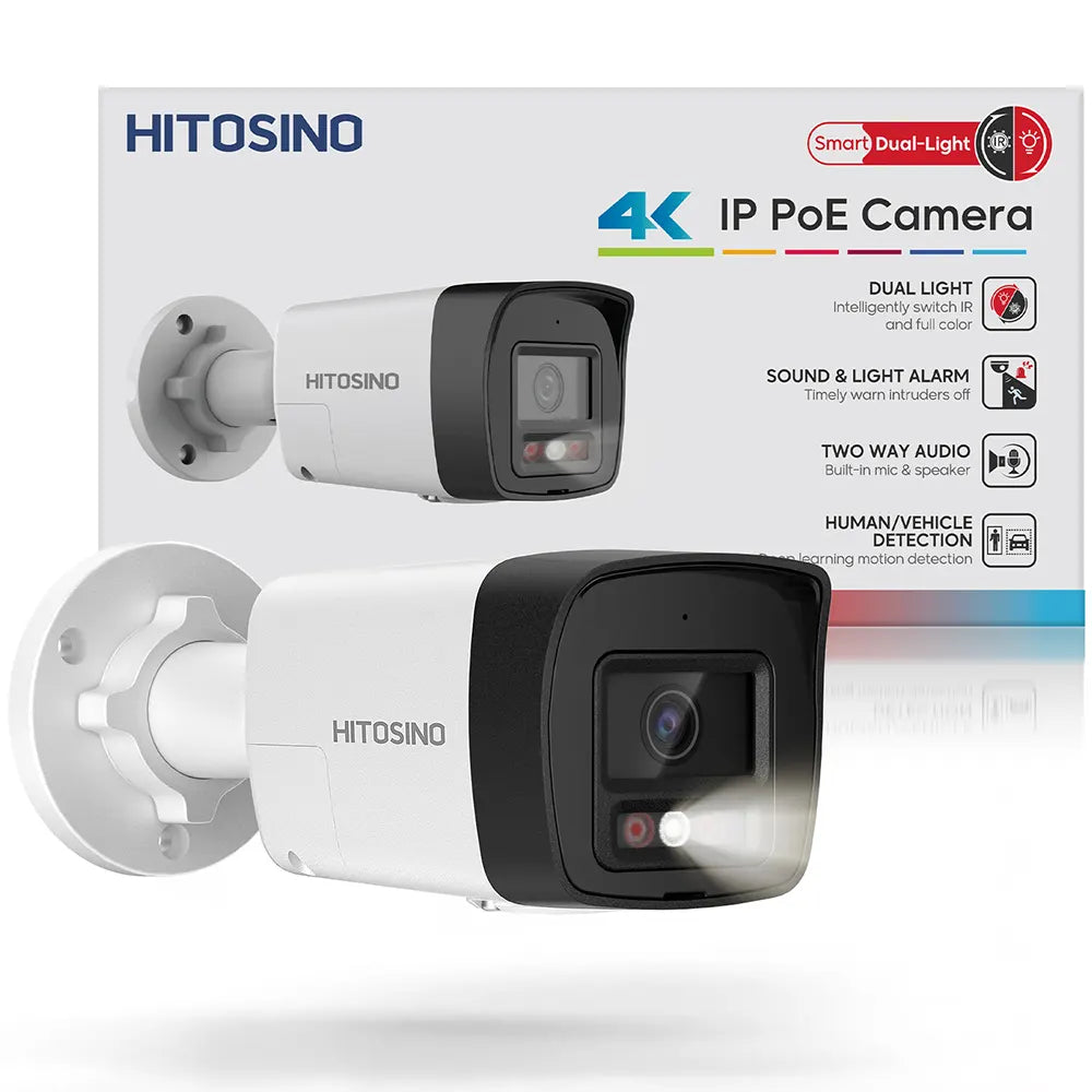 4K Active Deterrence Wired Security Bullet Camera Outdoor | HS-CUB68G2-LIA/SL - HITOSINO