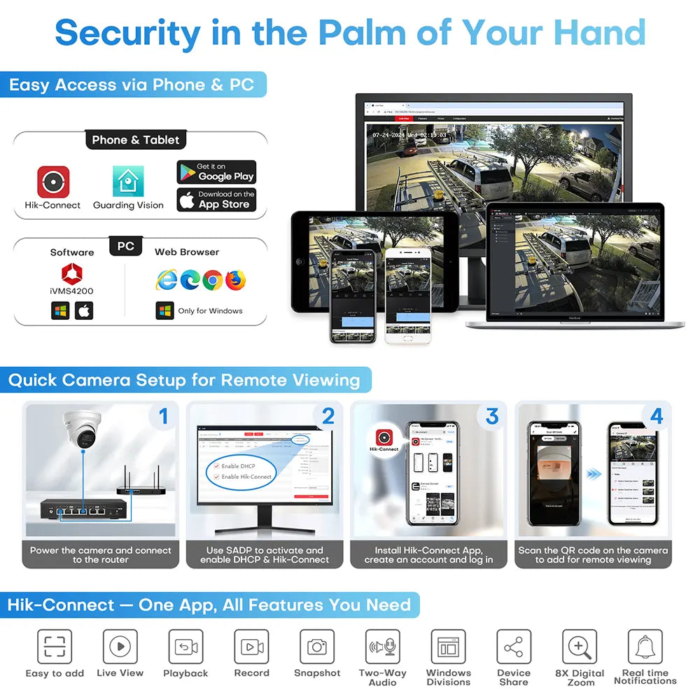 8MP Active Deterrence Security PoE Camera 4K with Siren | HS-CUT68G2-LIA/SL - HITOSINO
