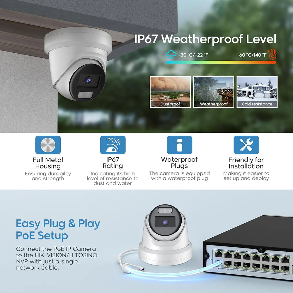 4MP Ethernet Surveillance Camera with Advanced Night Vision | HS-VUT04G2H-LIA - HITOSINO