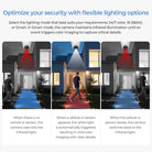 Hikvision ColorVu 8MP hybrid turret PoE camera with smart dual lights and Acusense technology, showcasing its sleek design and lighting features.