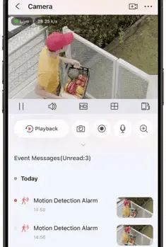 two way audio feature for communicating with visitors or deterring intruders via hik connect
